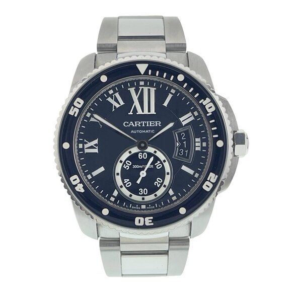 Cartier Calibre de Cartier Steel Black Dial 42mm Automatic Men's Watch W7100057 - Picture 1 of 10